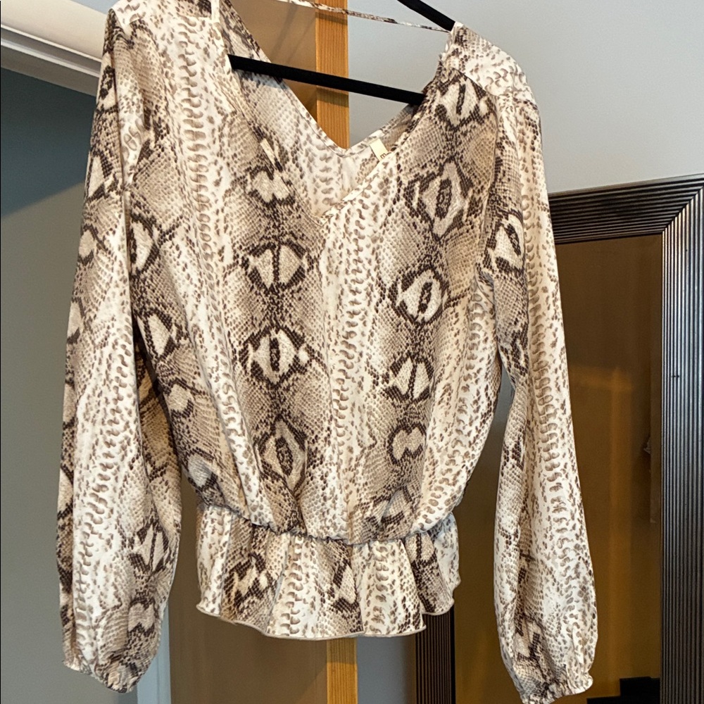 MTS Beige Snake Print Blouse